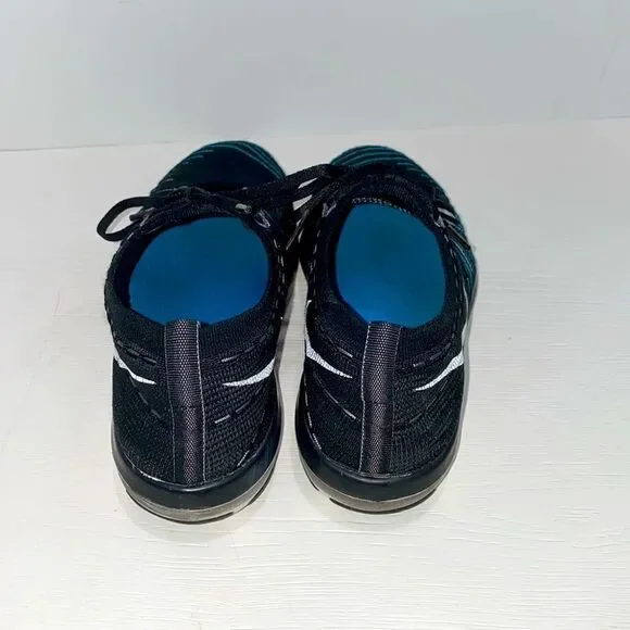 Nike Free Transform Flyknit Black Blue Striped Athletic Gym Shoes Trainers Sz 8 - Picture 5 of 14